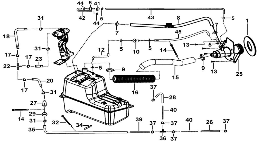 ÜZEMANYAGTARTÁLY ATTACHMENT – robbantott ábra